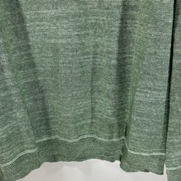 Tommy Bahama Olive Zip-Up Long Sleeve Sweater Size Mens Medium Linen Cotton - Picture 5 of 7